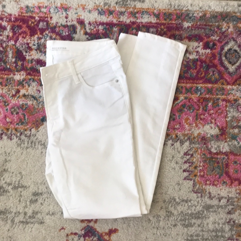 White Mid-Rise Skinny Jeans